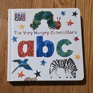 The Very Hungry Caterpillar's ABC Board Book - White with Multicolor Lettering